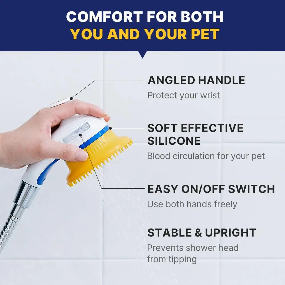 PETHROOM Pet Bath Relax Shower Bath Brush with Shower Head