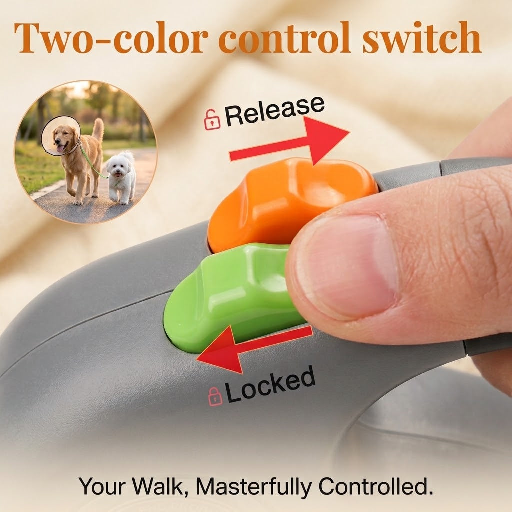Retractable LED Dog Leash 2in1