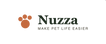 Nuzza brand logo with a terracotta paw print icon and the text 'Nuzza MAKE PET LIFE EASIER' on a plain white background.