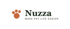Nuzza brand logo with a terracotta paw print icon and the text 'Nuzza MAKE PET LIFE EASIER' on a plain white background.